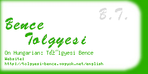 bence tolgyesi business card